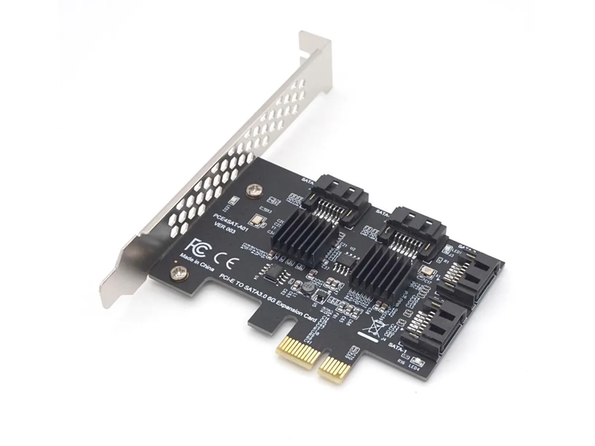 Corn Electronics Corn Electronics 4 Port SATA 6Gbps PCIe x1 Controller Card ASMEDIA 1061 — Produktfoto