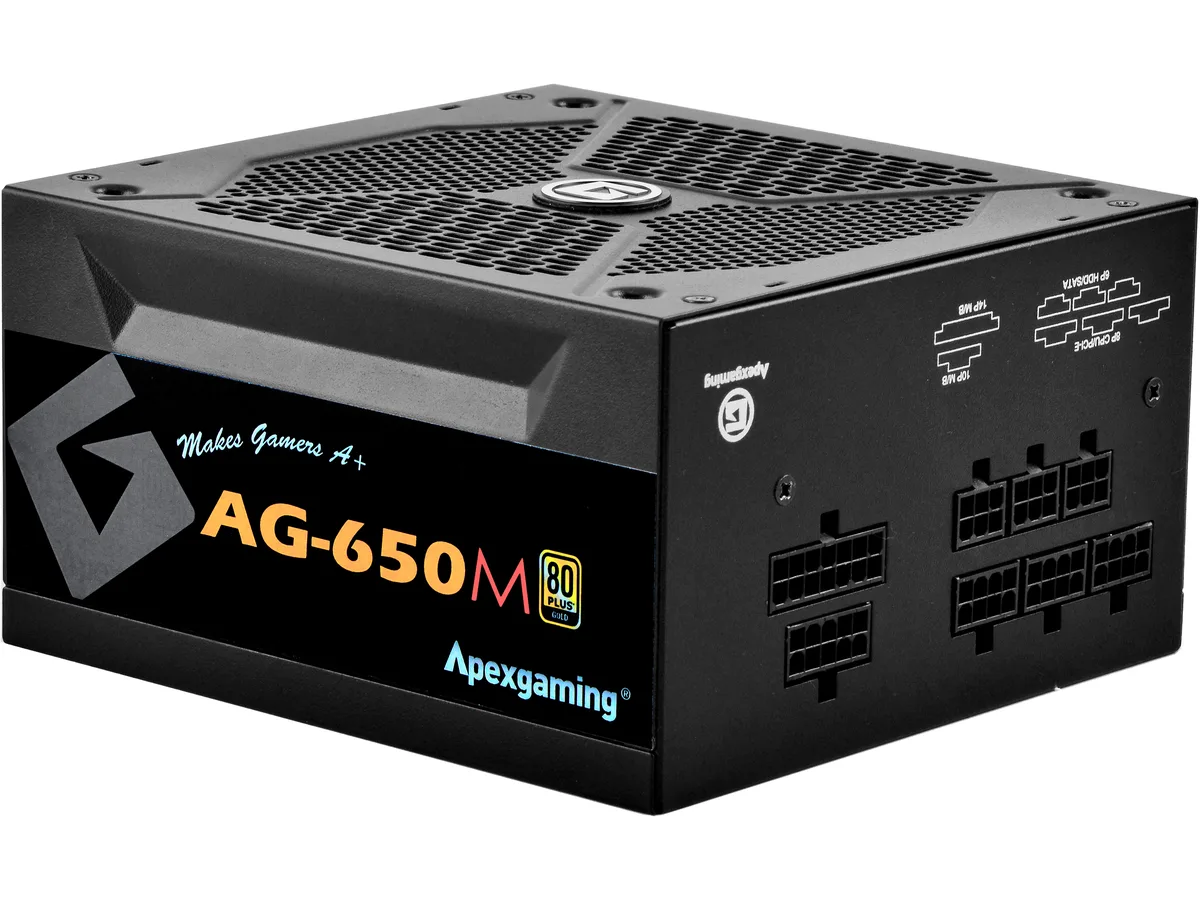 APEXTECHUSA APEXTECHUSA AG-650M 650W 80 Plus Gold fully modular power supply — product photo