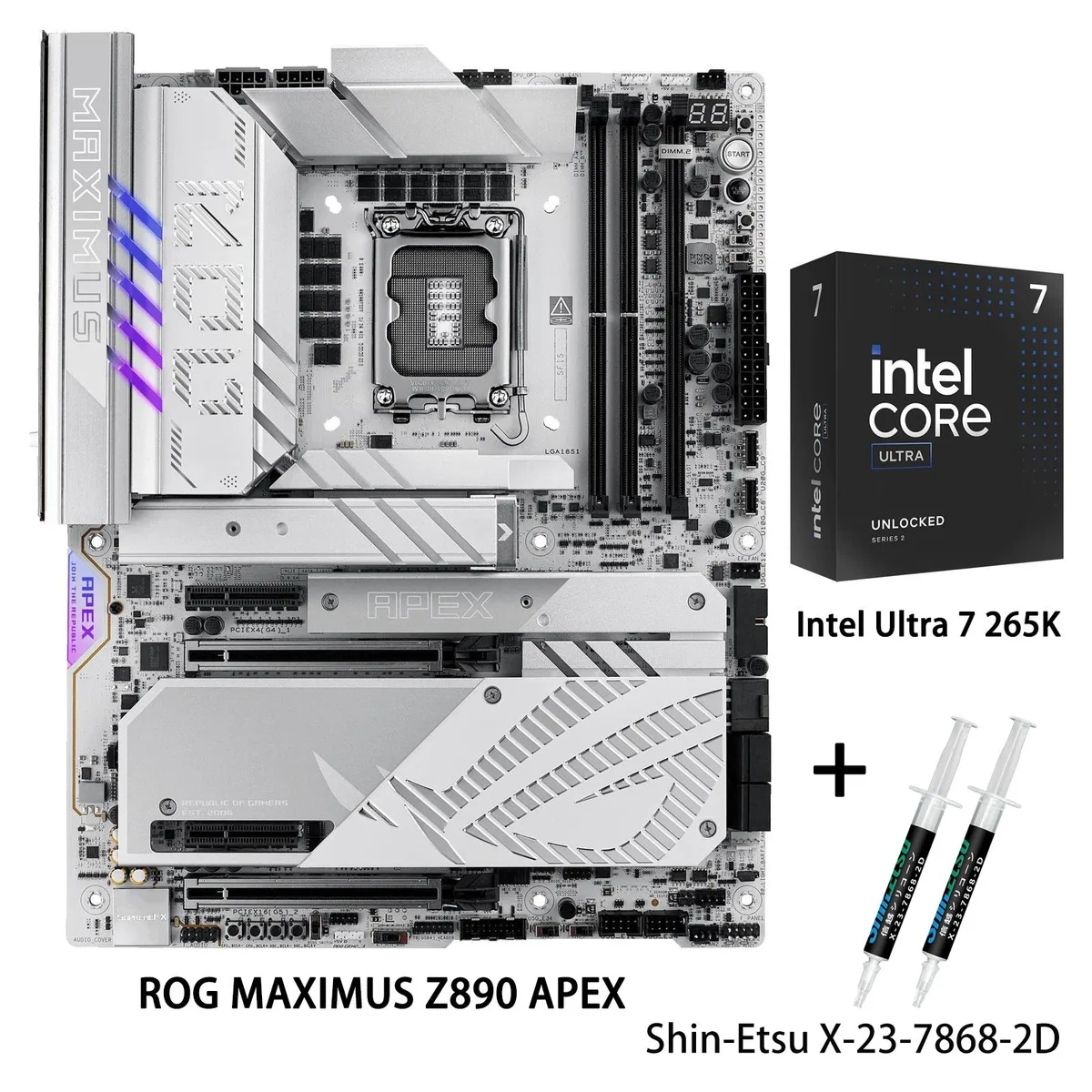 ASUS ASUS ROG MAXIMUS Z890 APEX Intel motherboard & Core Ultra 7 265K CPU Combo — product photo