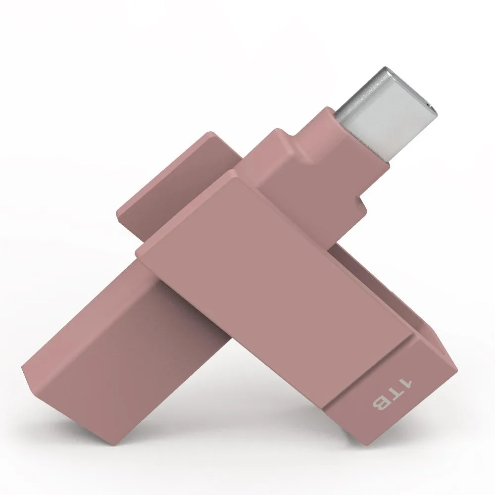 PIODATA PIODATA iXflash 1TB USB 3.2 Gen 1 2-in-1 USB Flash Drive Morandi Pink — صورة المنتج