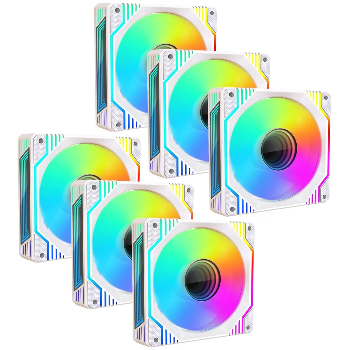 Portholic Portholic 120mm Infinity Mirror ARGB Case Fan White 6-Pack — снимка на продукта