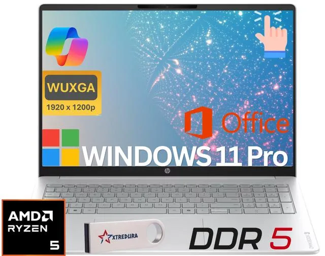 HP HP OmniBook 3 16" Touch AMD Ryzen 5 40 8GB DDR5 256GB SSD Windows 11 Pro — product photo