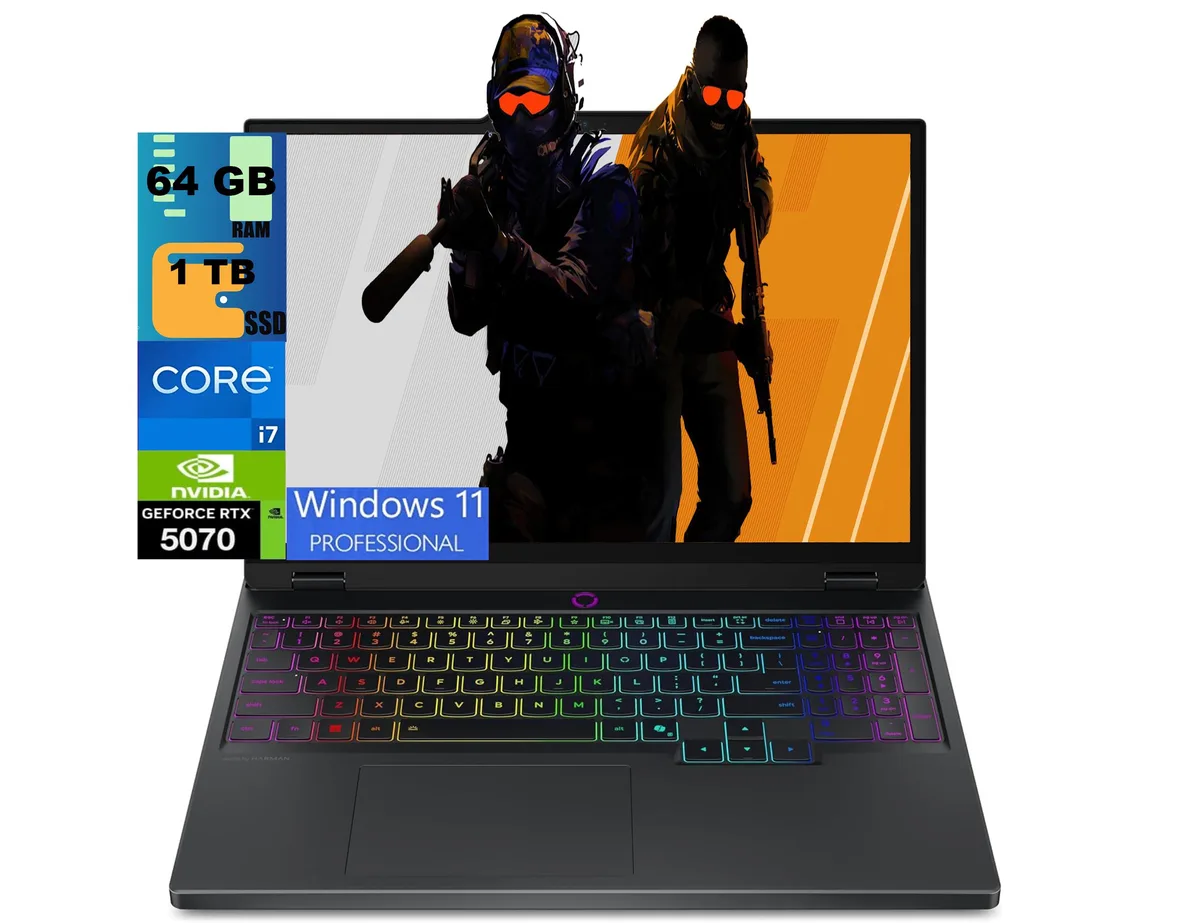 Eclipse Black 15.1 inch OLED gaming laptop with RGB backlit keyboard