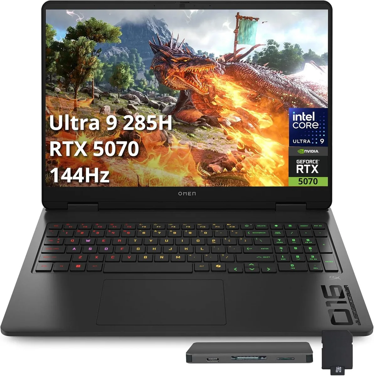 HP HP Omen 16 Slim 16" FHD+ 144Hz Intel Ultra 9 285H RTX 5070 32GB DDR5 1TB SSD + 1TB Dock Black — product photo