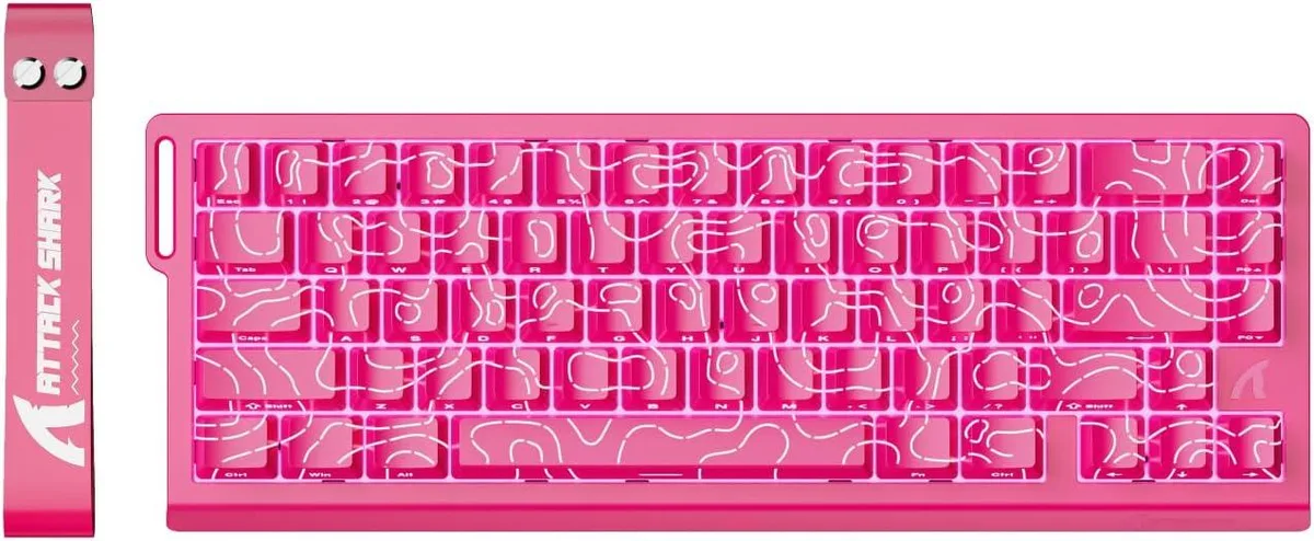 Attack Shark Attack Shark X68 HE RT 60% Wired Gaming Keyboard Rose Contour — product photo