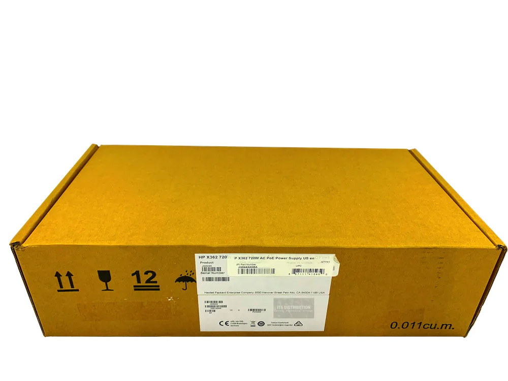 Silver rectangular HPE X362 720W PoE power supply with ventilation slots