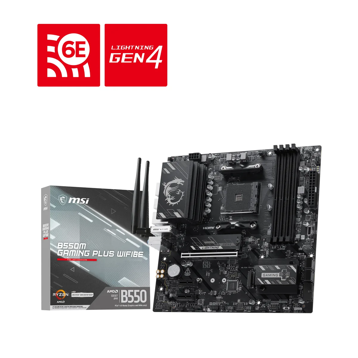 MSI MSI B550M GAMING PLUS WIFI6E AMD motherboard — product photo