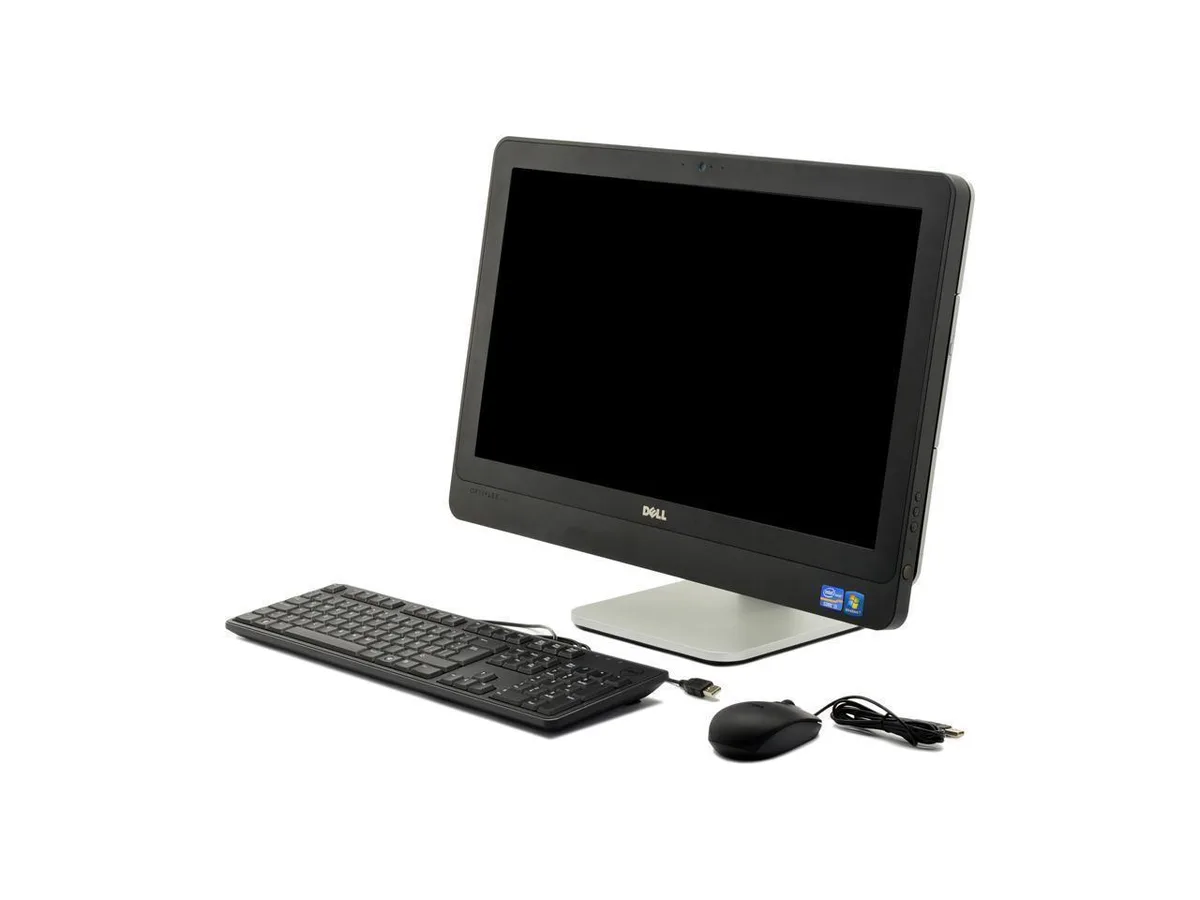 Black and silver 23 inch all-in-one desktop with built-in screen