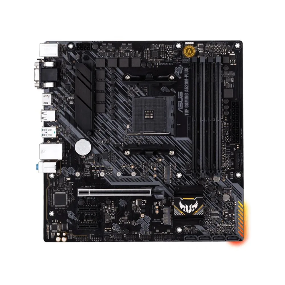 Green Micro ATX board with silver heatsinks and black slots