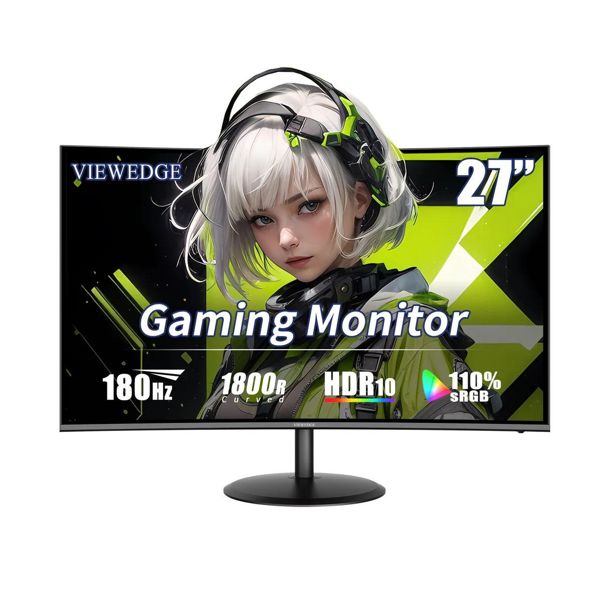 VIEWEDGE VIEWEDGE CS27FH 27" Curved Gaming Monitor 180Hz FHD 1ms FreeSync — Produktfoto