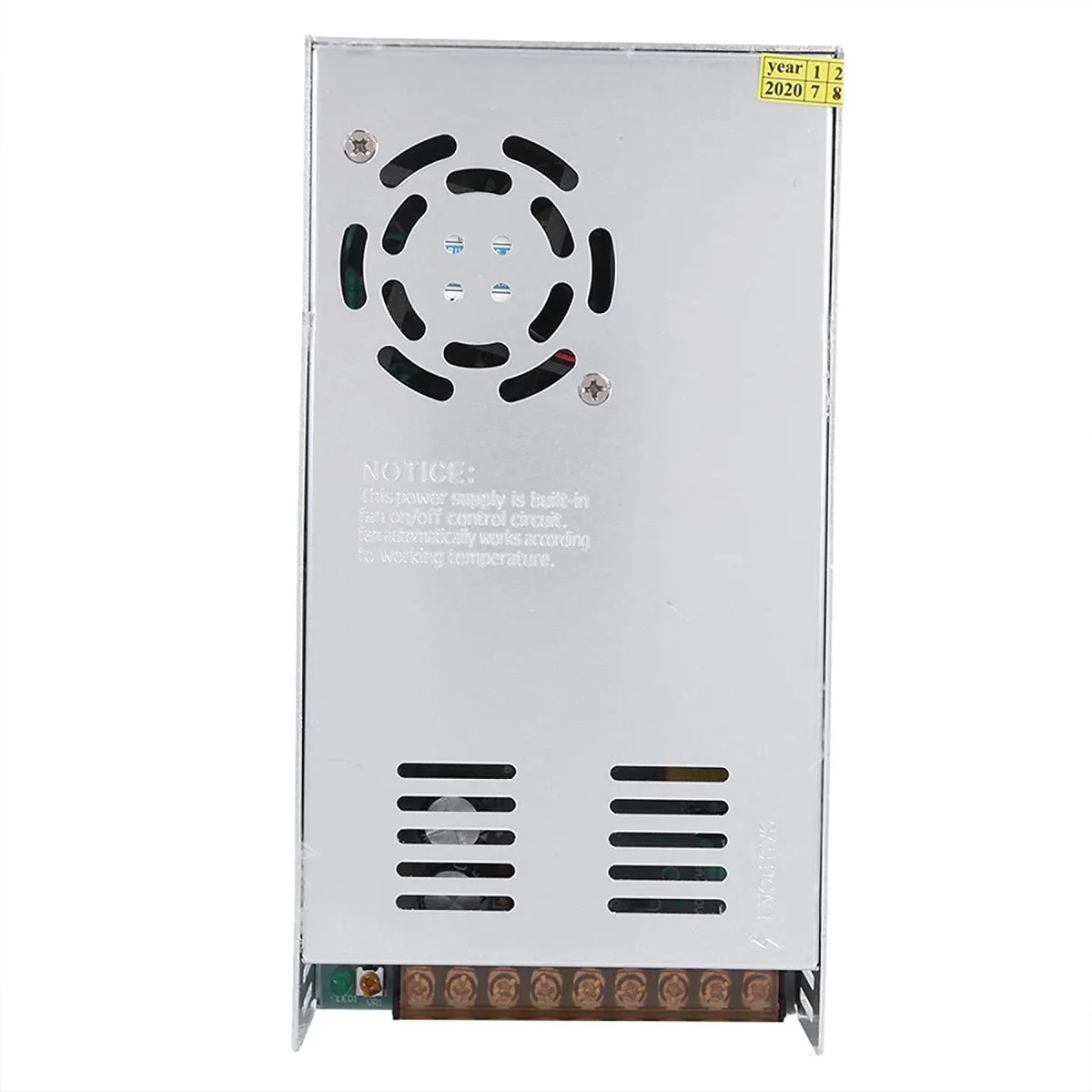 Pink aluminium switching power supply, open-frame AT form factor, terminal block connections