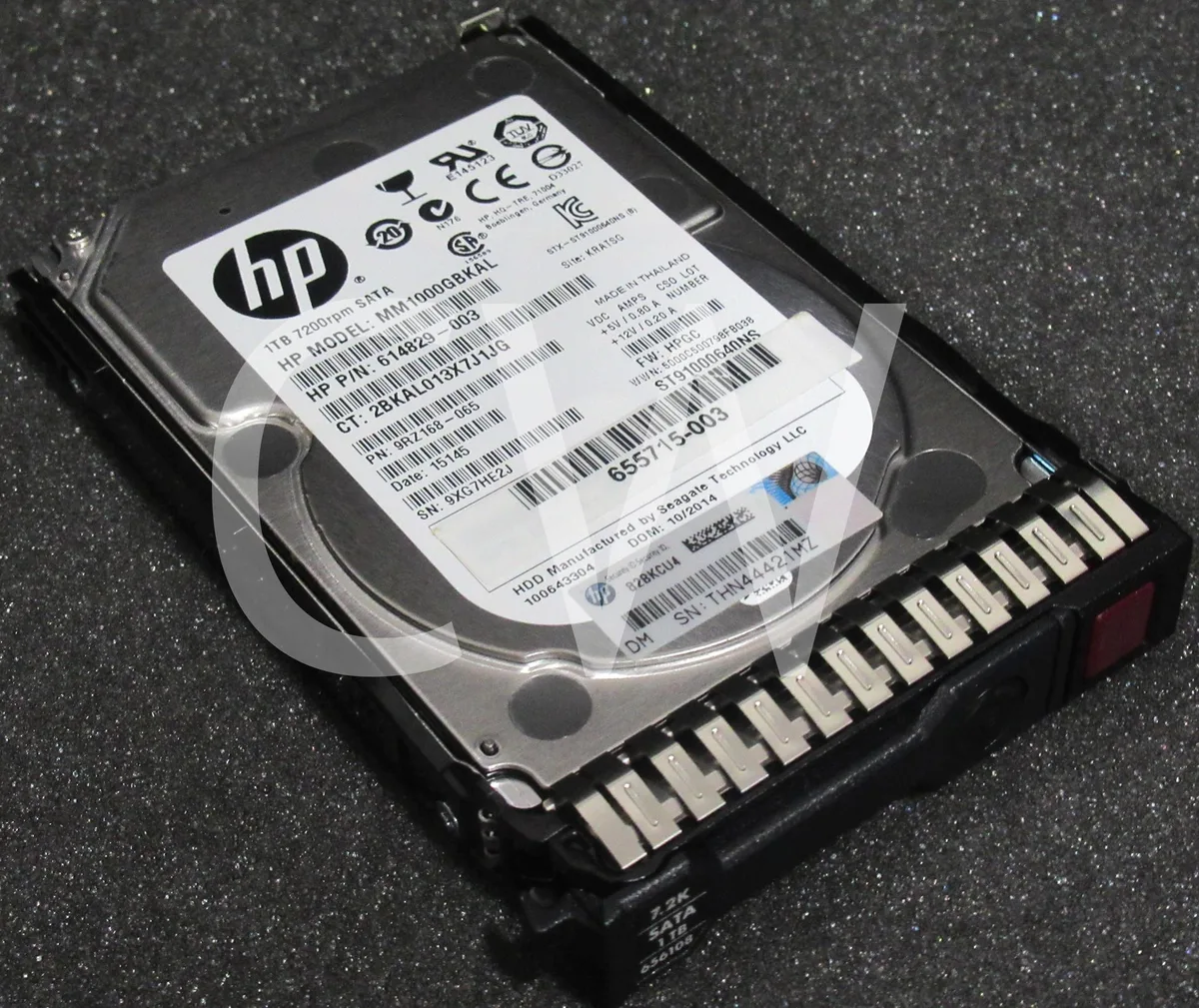 Silver 2.5 inch hard drive with black smart carrier tray