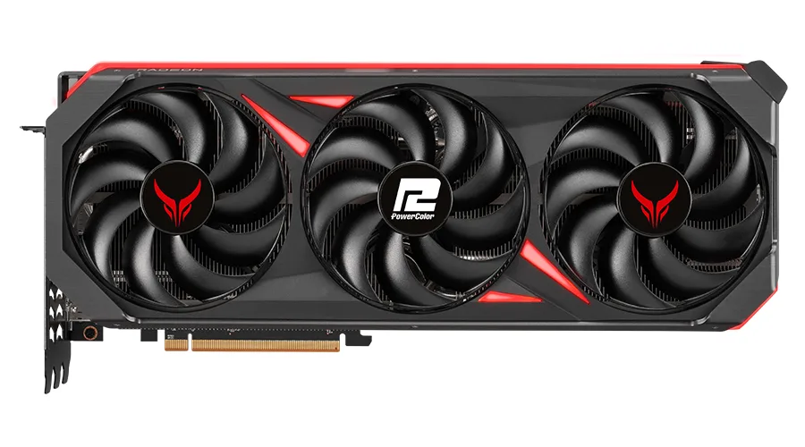 PowerColor RED DEVIL Radeon RX 7800 XT triple-fan graphics card in dark finish