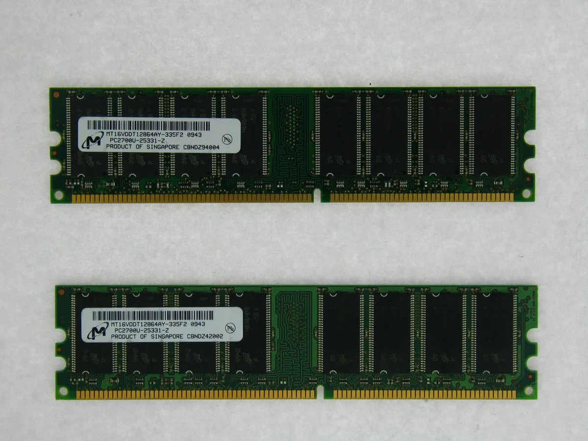 Micron Technology, Inc. Micron Technology, Inc. MT16VDDT12864AY-335F2 2GB 2x1GB DDR333 desktop RAM — product photo