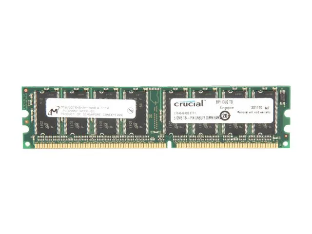 Crucial Crucial CT6464Z40B 512MB DDR400 desktop RAM — product photo
