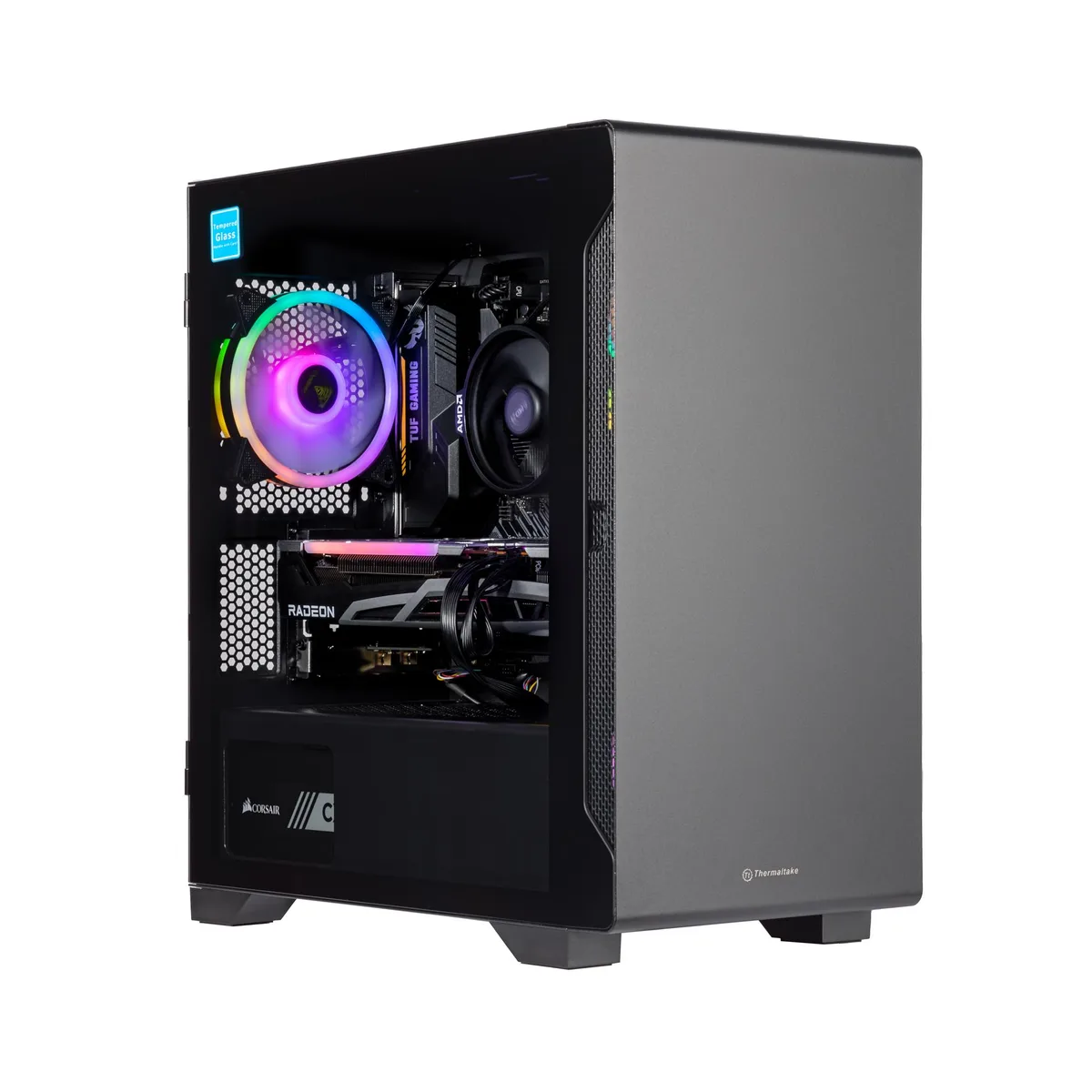 Black Velztorm Erebix desktop tower with front ports