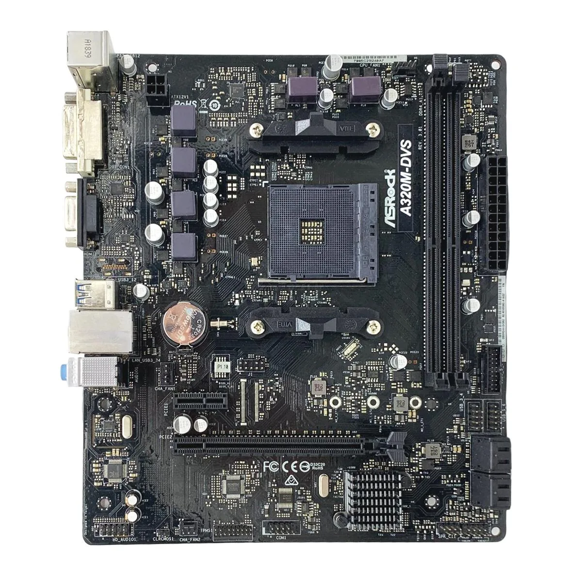 Micro ATX motherboard with AM4 socket and DVI-D output