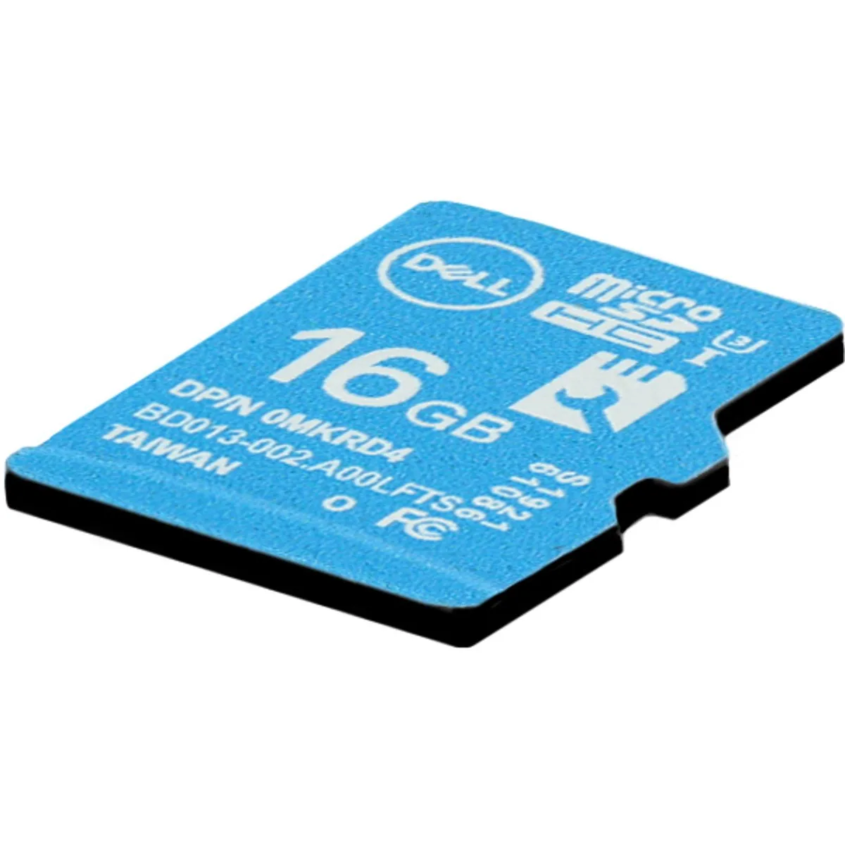 Small black microSD card labelled Dell MKRD4 16GB vFlash