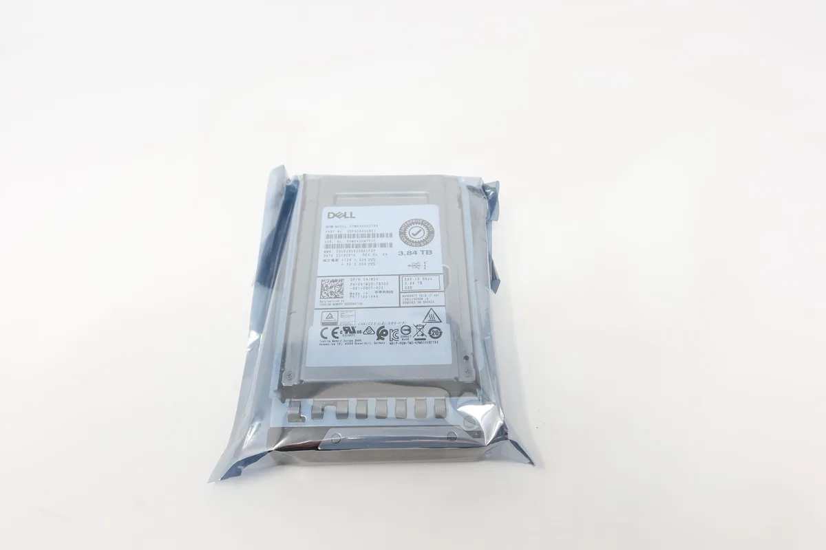 2.5 inch SAS enterprise SSD in silver metal caddy