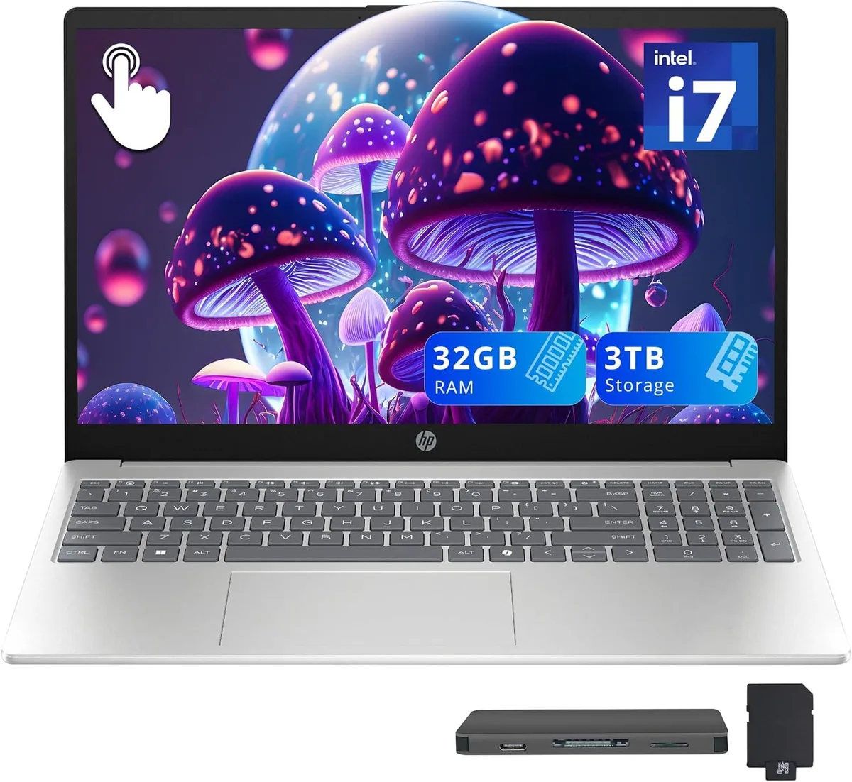 HP HP 15.6" FHD Touchscreen Business Laptop i7-1355U 32GB 2TB SSD + 1TB Dock Silver — foto produk