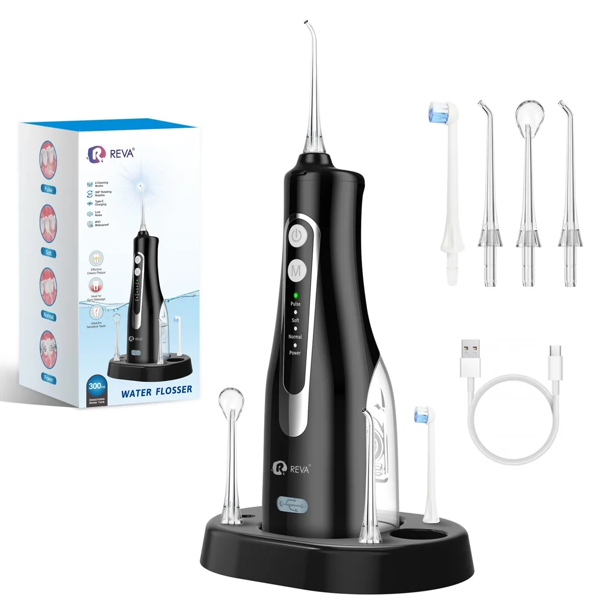  R REVA M149 Pro Water Flosser Black 300ml 2000mAh — product photo