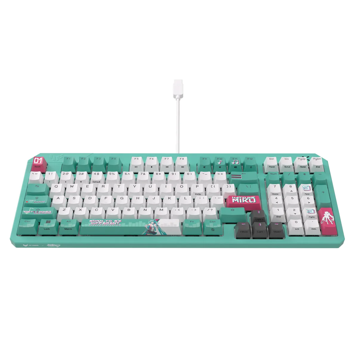 ASUS ASUS TUF Gaming K3 Gen II Hatsune Miku Edition 96% Optical-Mechanical RGB Gaming Keyboard 90MP0460-BKAA30 — photo du produit