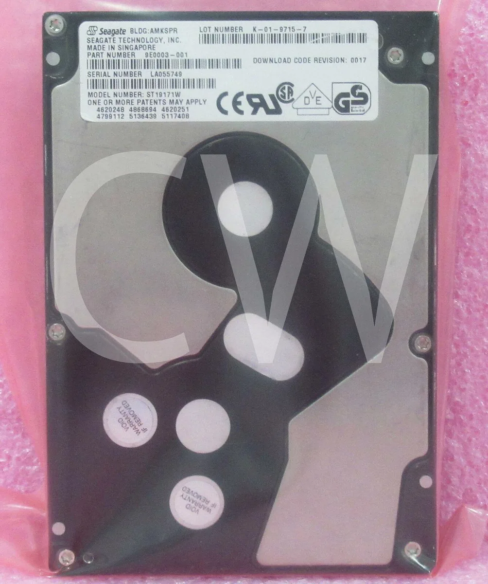 Silver 3.5 inch SCSI hard drive with 68-pin connector