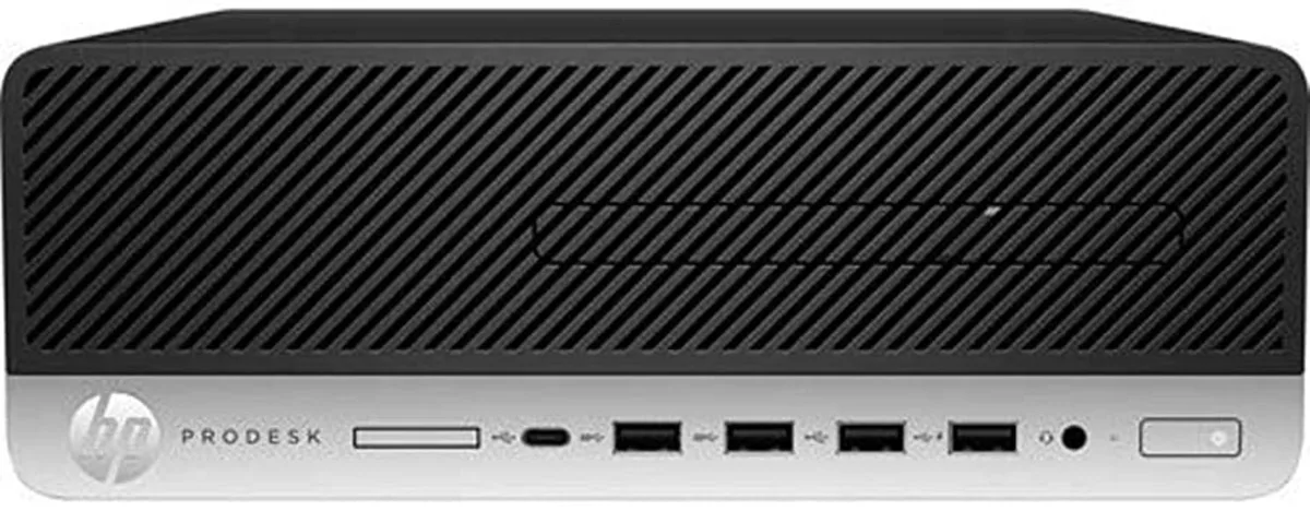 Black HP ProDesk 600 G5 small form factor desktop tower
