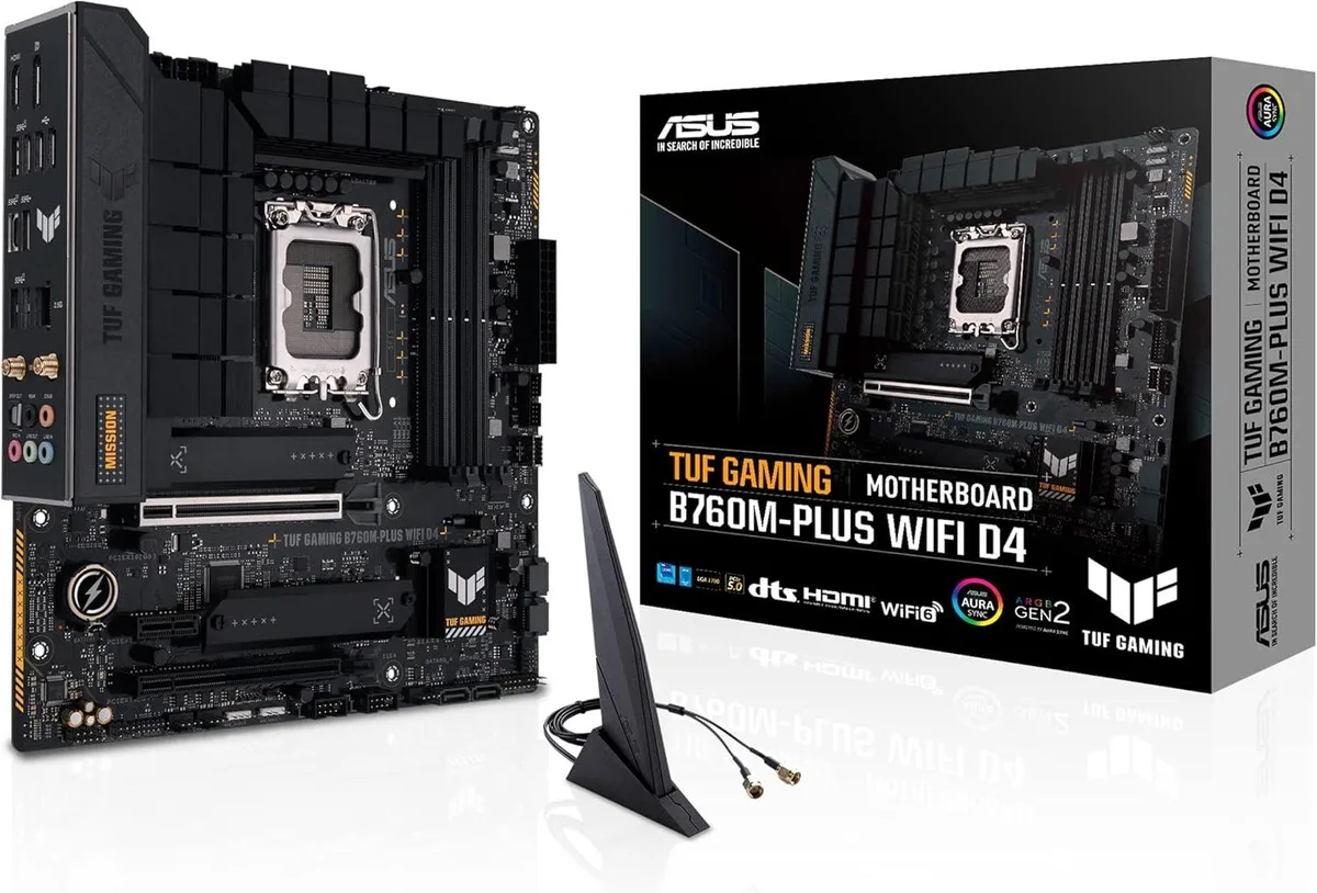 ASUS ASUS TUF GAMING B760M-PLUS D4 Intel B760 LGA 1700 mATX motherboard PCIe 5.0 two M.2 slots 12+1 DrMOS — product photo