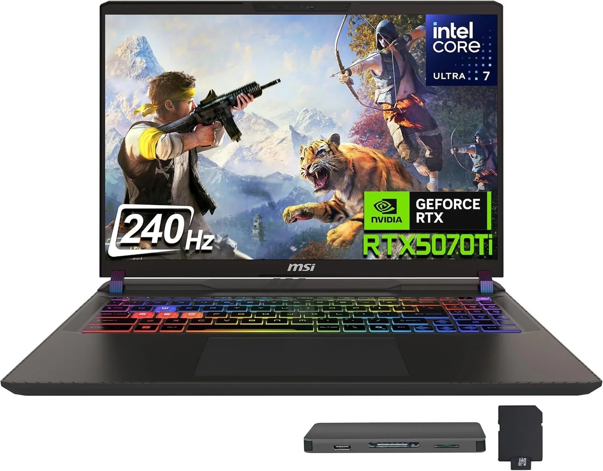 MSI MSI Vector 16 HX AI gaming laptop Gray 16" QHD+ 240Hz Core Ultra 7 255HX RTX 5070 Ti 32GB — product photo