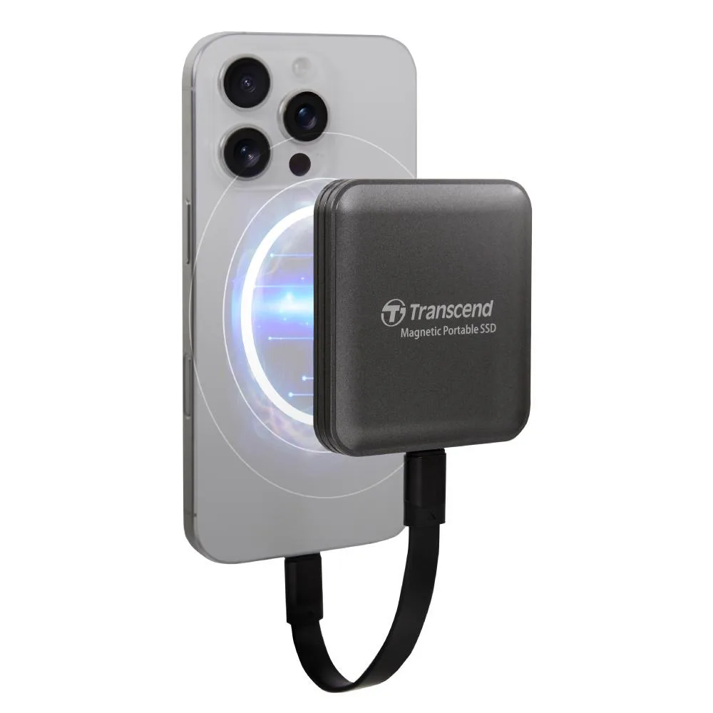 Transcend Transcend ESD420 4TB Portable Magnetic SSD USB 20Gbps Type-C MagSafe Iron Grey — product photo