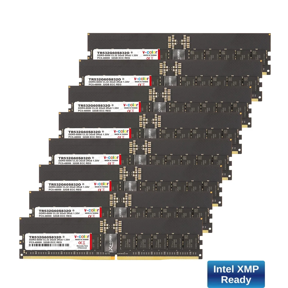 V-color V-color OC R-DIMM DDR5 256GB (8×32GB) 6000MHz CL32 ECC Registered Memory Upgrade — fotografija proizvoda