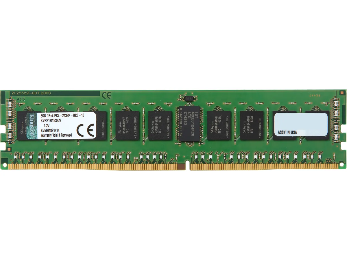 Kingston Technology Corp. Kingston Technology Corp. KVR21R15S4/8 8GB DDR4 2133 ECC Registered server RAM — photo du produit
