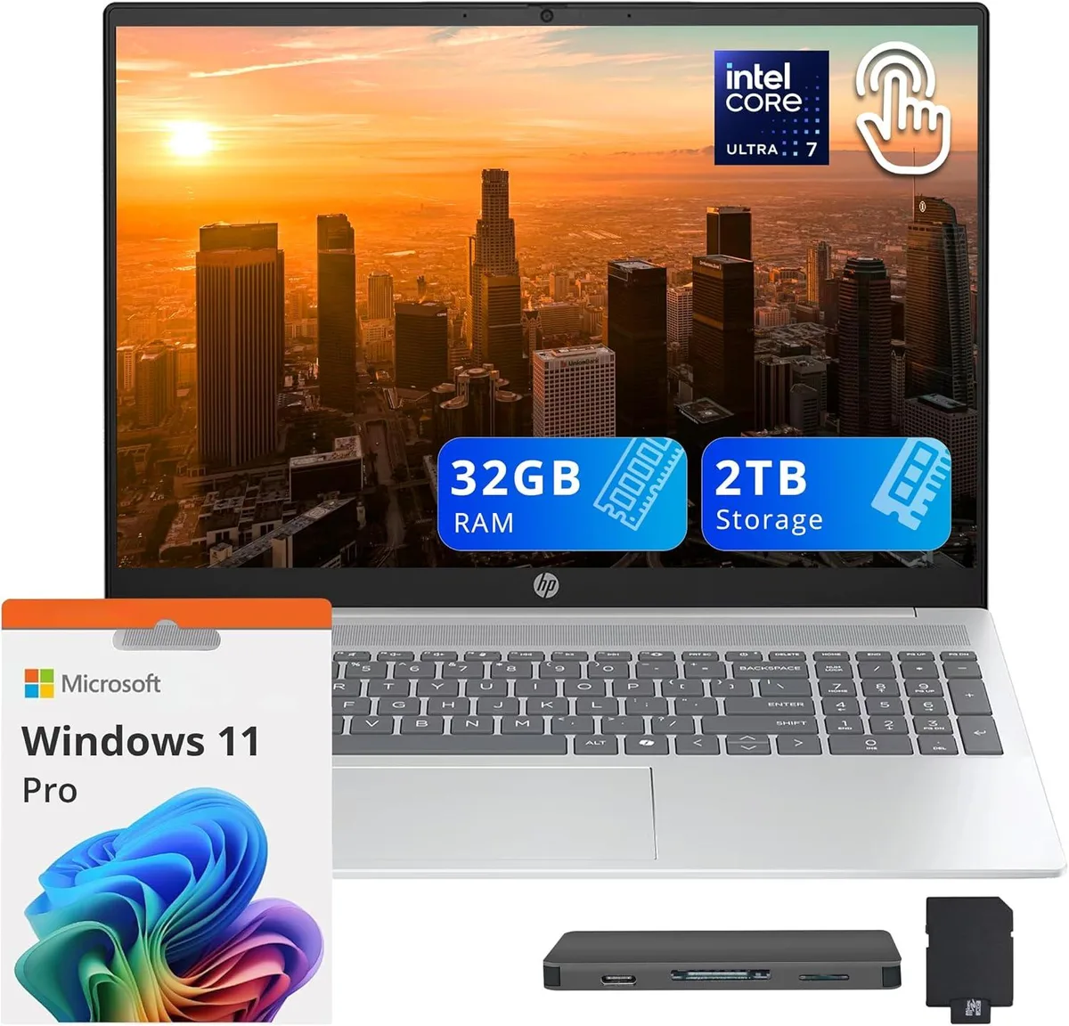 HP HP OmniBook 5 16" Touchscreen Business Laptop Ultra 7 255U 32GB 1TB SSD + Dock Silver — Produktfoto