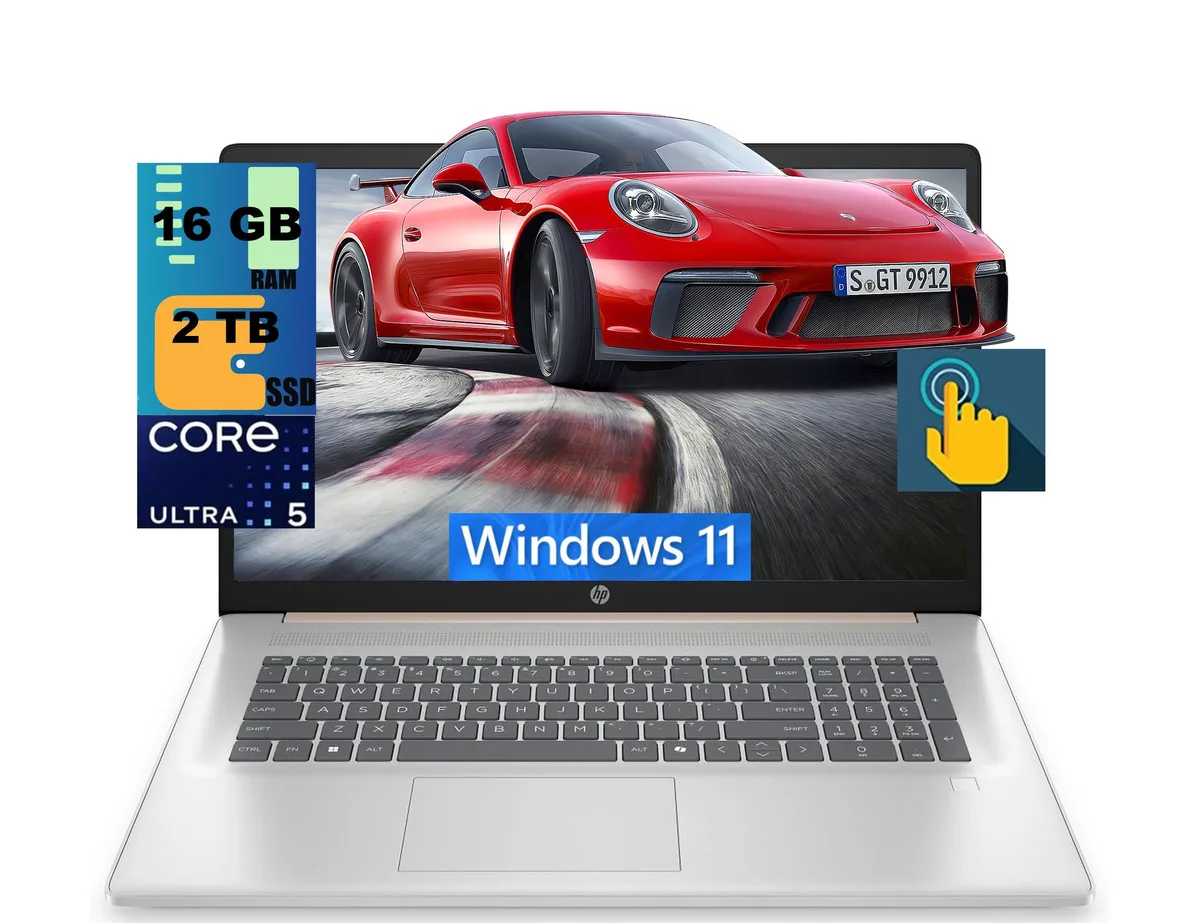HP HP 17 laptop Intel Core Ultra 5 225U 12-core 16GB 2TB SSD 17.3" HD+ touchscreen Rose Gold — product photo