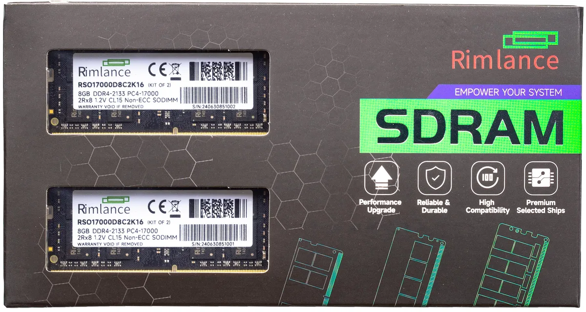 RIMLANCE RIMLANCE 16GB (2x8GB) DDR4 2133MHz CL15 260-Pin SODIMM laptop RAM — foto produk