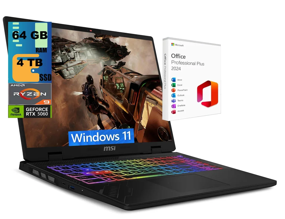 Gray 16 inch gaming laptop with RGB backlit keyboard and matte finish