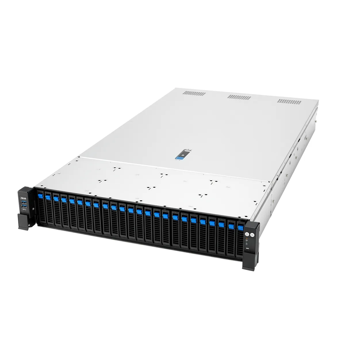 Silver 2U rack server, twelve front NVMe bays, dual 10GbE ports, redundant PSU