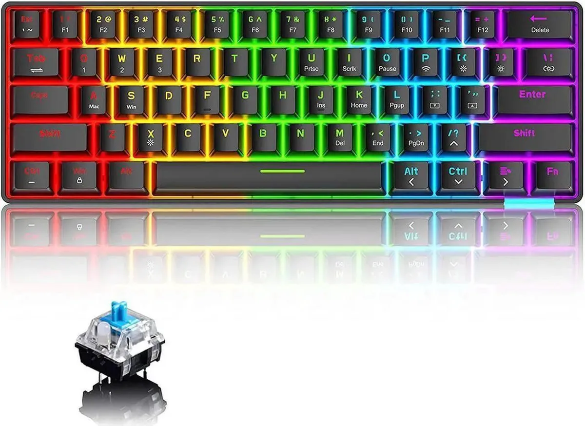 JAENFONG JAENFONG 60% 61 Key Wireless Mechanical Gaming Keyboard Bluetooth 5.0 — product photo