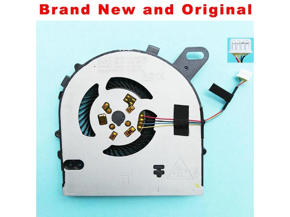 A small black CPU cooling fan with a copper heatsink and a thin cable connector