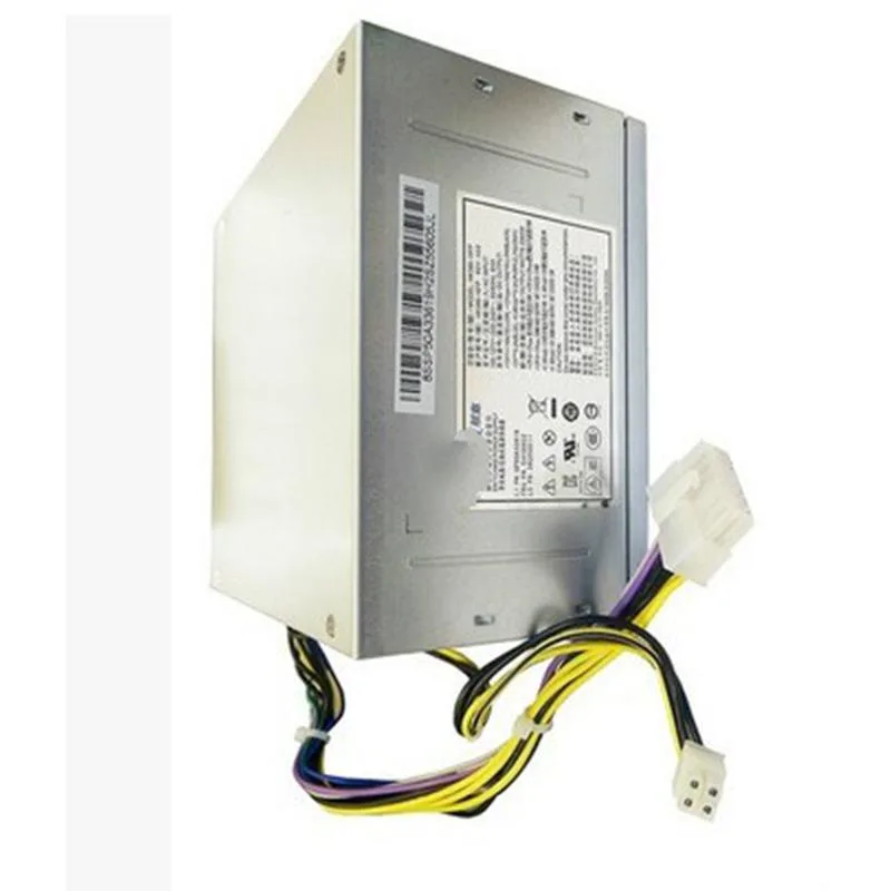 Rectangular metal ATX power supply unit with 14-pin connector and silver finish