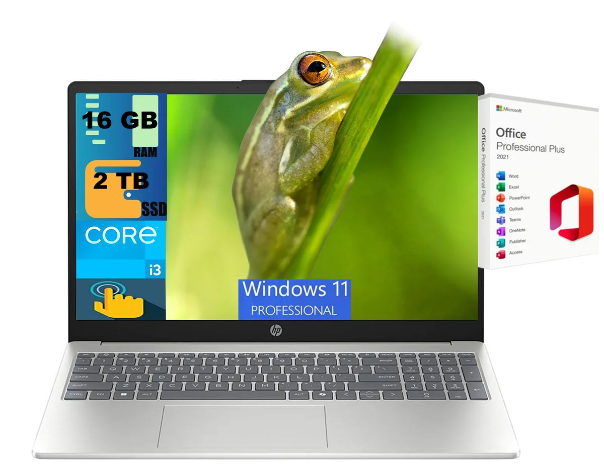 HP HP 15 Laptop 15.6" HD Touchscreen i3-1315U 16GB 2TB SSD — product photo