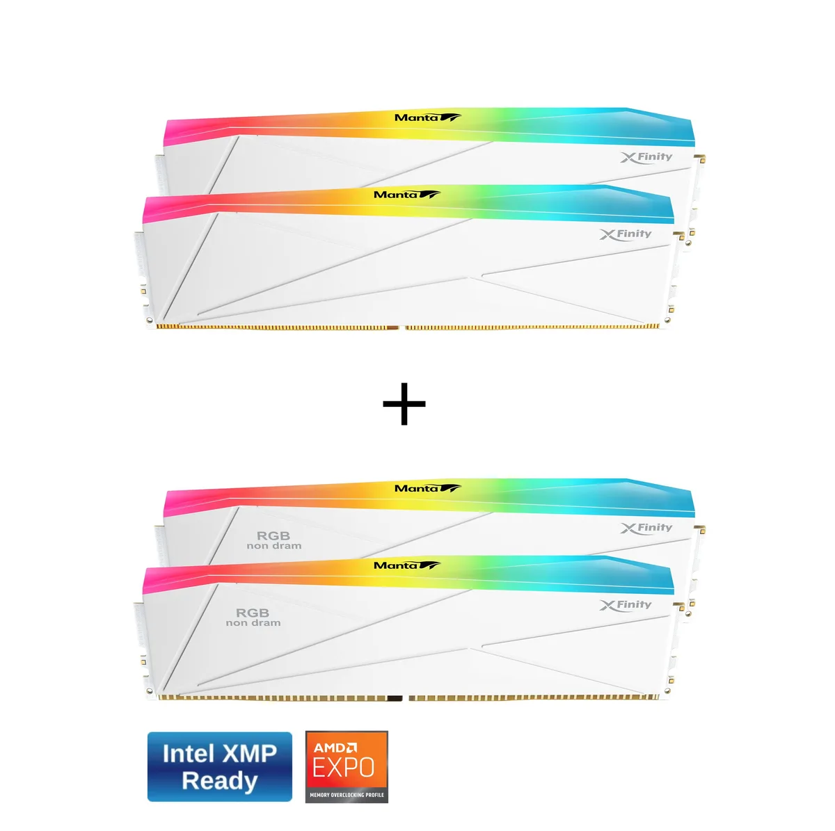 V-color V-color TMXFL1680838WW-DW 32GB (2×16GB) DDR5 8000 CL38 white desktop RAM — product photo