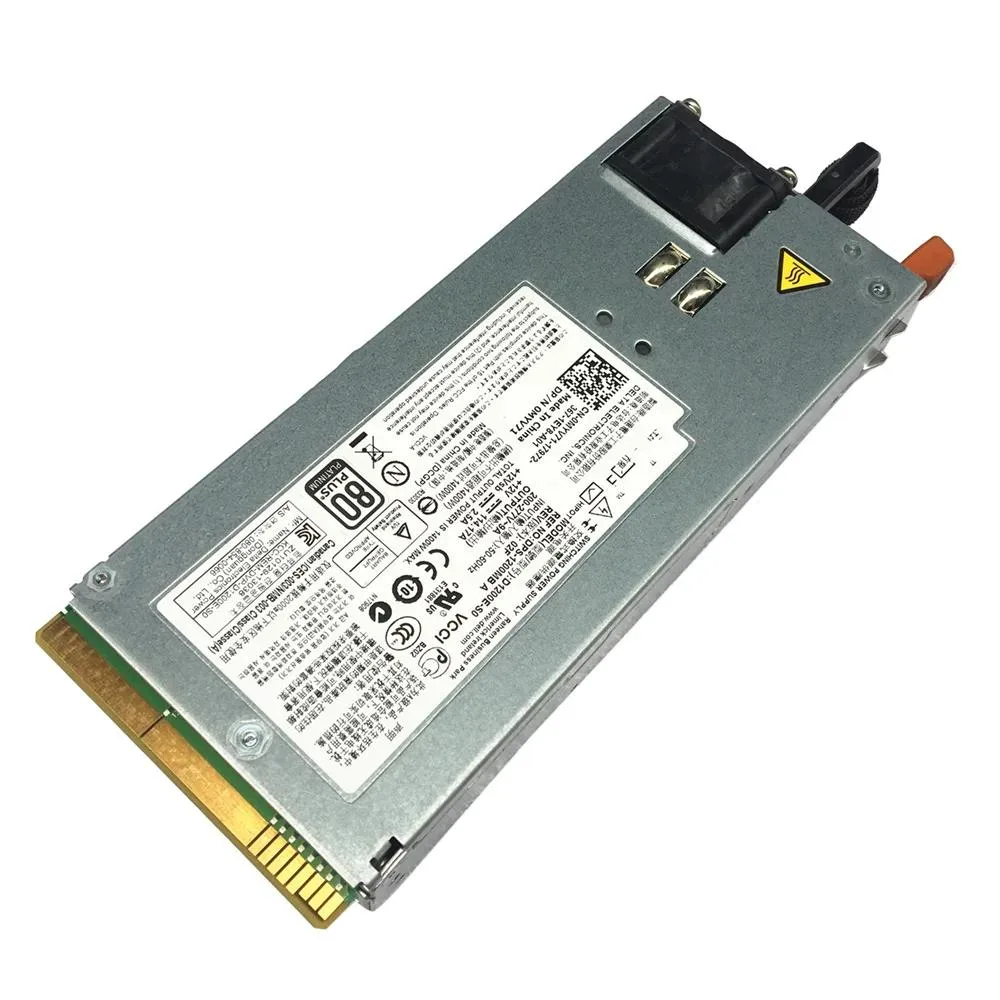 Silver rectangular ATX power supply unit with label showing 12V 114A 1400W model numbers