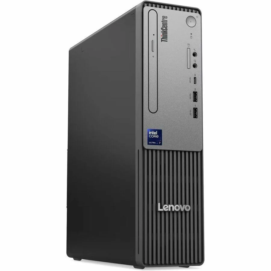 Small black desktop tower with keyboard and mouse
