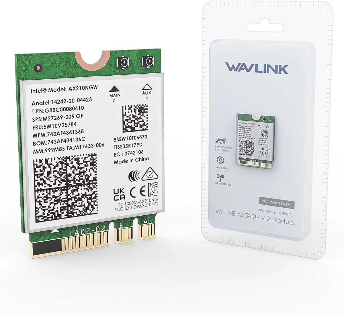  HP AX210 WiFi 6E Bluetooth 5.3 Tri-Band 5400 Mbps Network Card — ภาพสินค้า