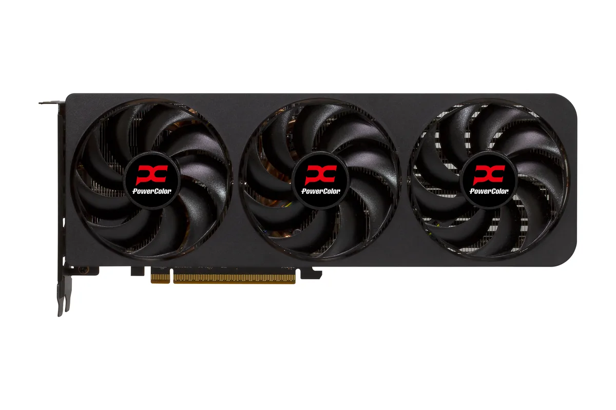 Black triple-fan ATX graphics card, 289mm long, 2-slot design