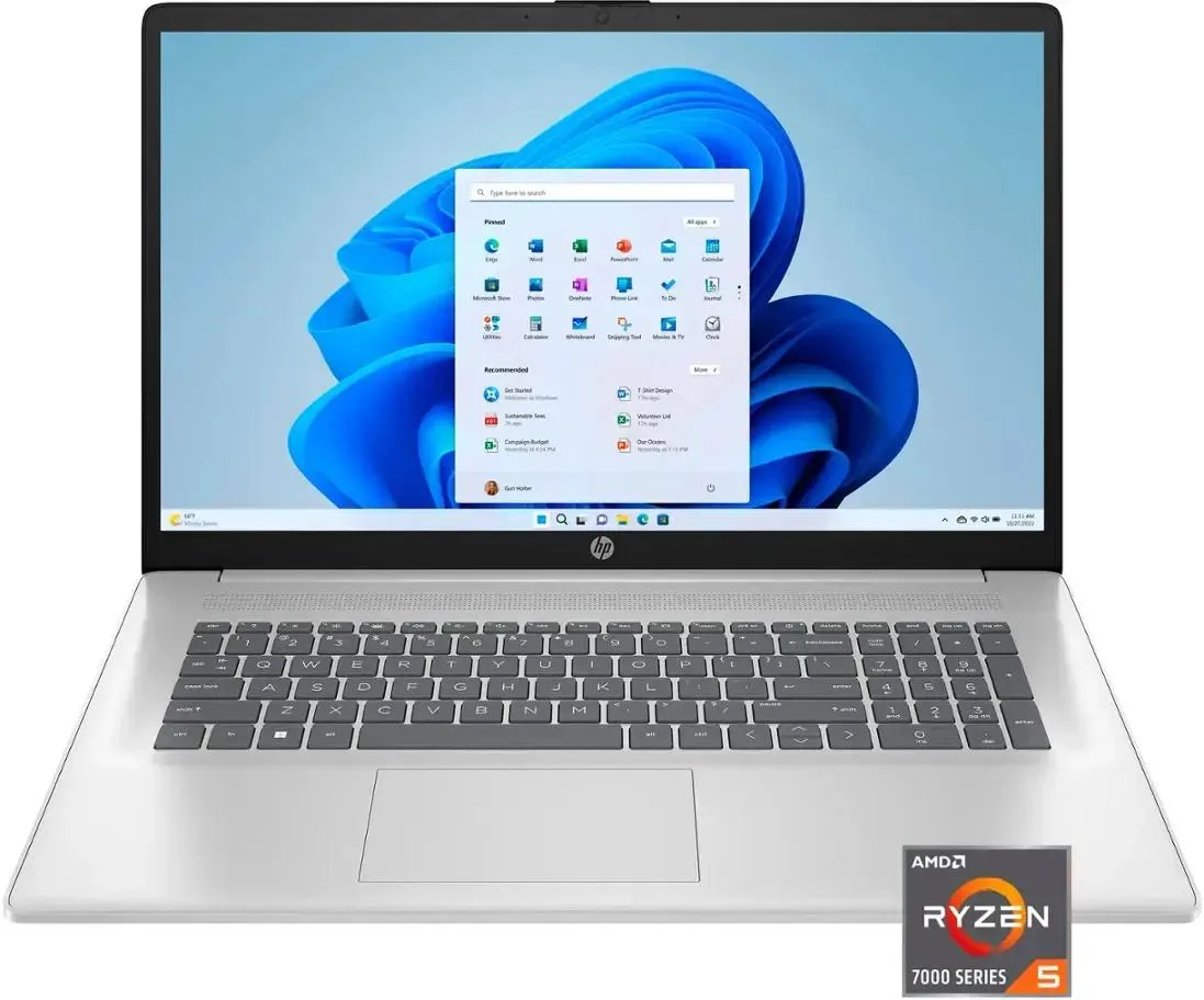 HP HP Laptop 17 17.3" FHD Ryzen 5 7430U 16GB 1TB Silver — Produktfoto