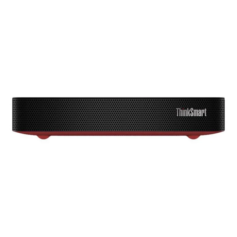 Compact black ultra-small desktop unit with minimal ports visible