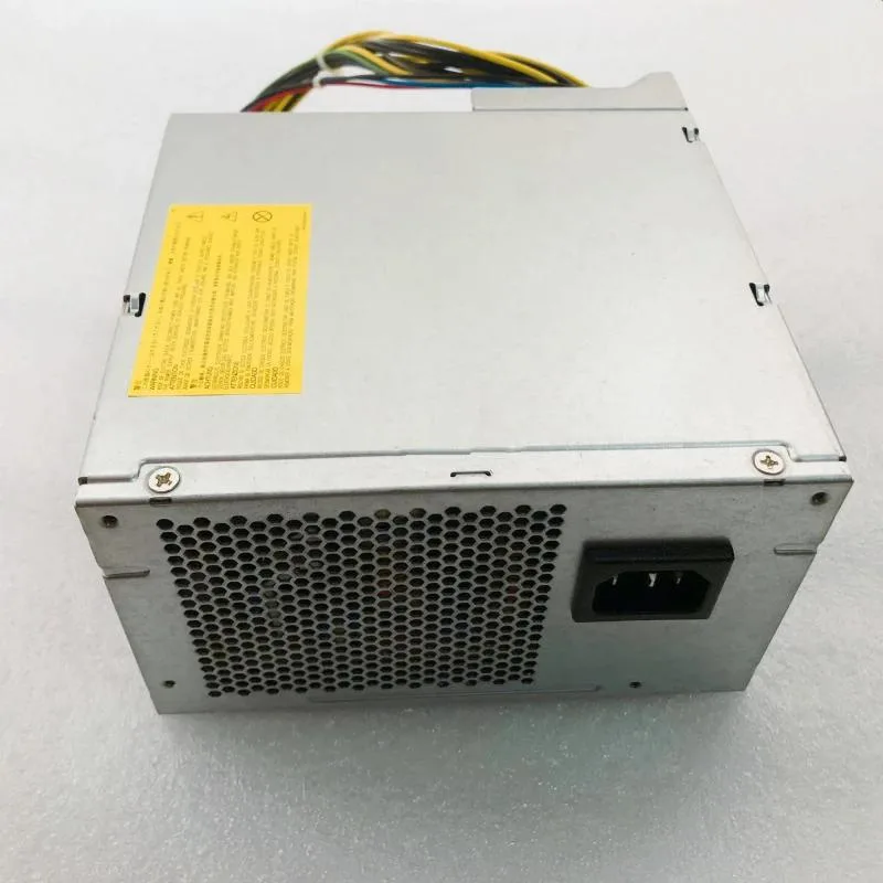 KHACHIMO ATX power supply unit, black metal box with fan grille and cable bundle
